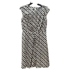NWOT Brooks Brothers Sheath Dress 8 Gingham Sleeveless Black White Cotton